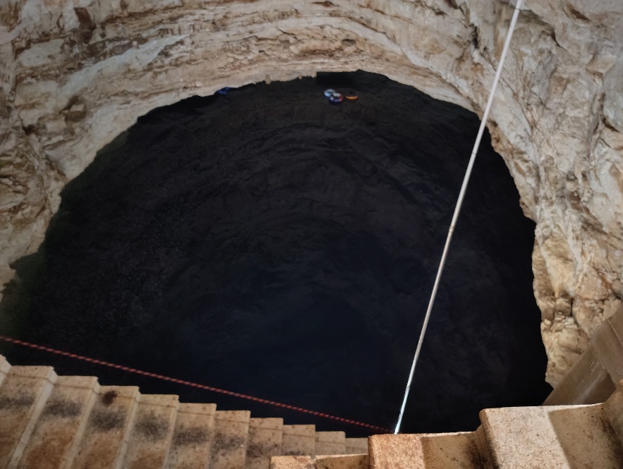 A photo of the underground lake in David's Cenote.